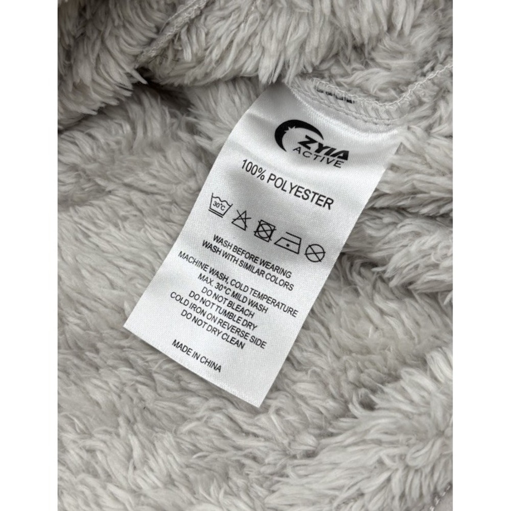NWT Zyia Active Women's M Polyester Gray Storm Sherpa Block Zipper Jacket - Picture 3 of 9